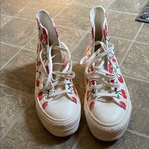 Cherry Print High-Top Converse
